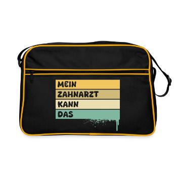 Gift for Dentist - Retro Bag - black/gold - Front