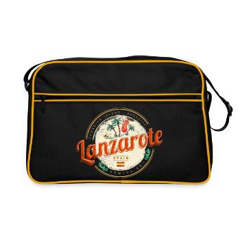 Lanzarote Canary Islands Spain Vintage Souvenir - Retro Tasche - Schwarz/Gold - Vorne