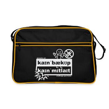 No backup, no pity - phonetic art - Retro Bag - black/gold - Front