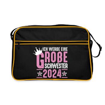 Big Sister 2024 Pink Crown - Retro Bag - black/gold - Front