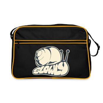 Slowly, Drawn Word (V2) - Retro Bag - black/gold - Front