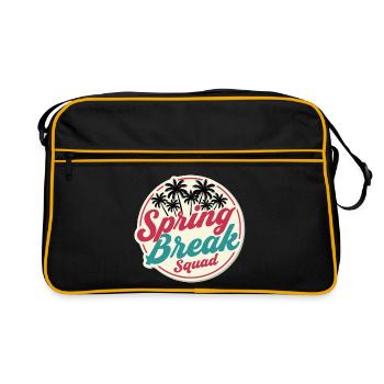 Spring Break Squad Palm Trees Tropical Holiday Party - Retro Bag - black/gold - Front