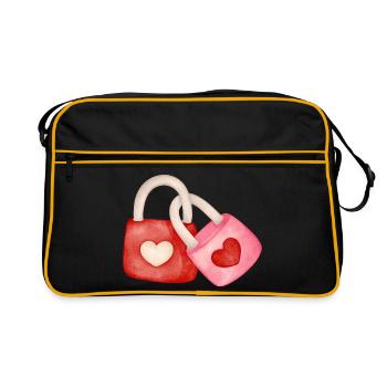 amoureux, fou amoureux, St-Valentin - Sac Retro - noir/or - Devant