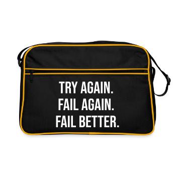 Try Again. Fail Again. Fail Better. - Retro Bag - black/gold - Front