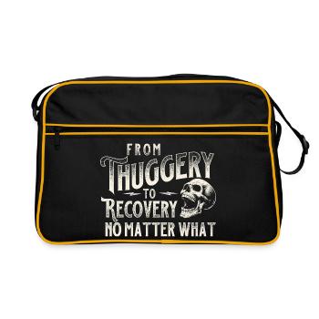 Vom Schläger zur Genesung, egal was passiert. - Retro Tasche - Schwarz/Gold - Vorne