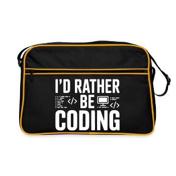 I'd Rather Be Coding - Retro Bag - black/gold - Front