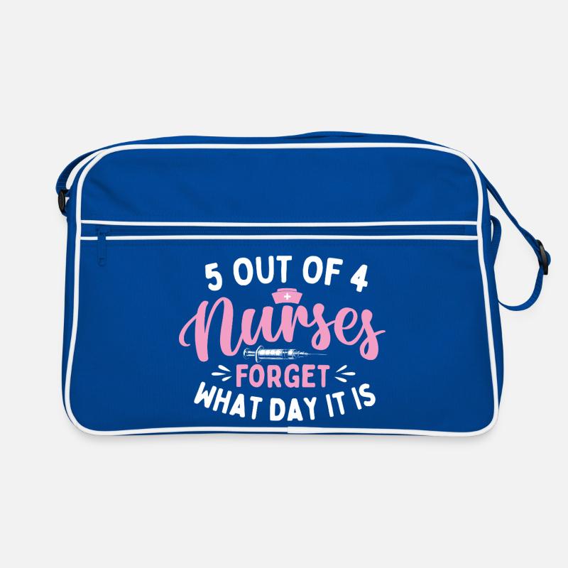 5 von 4 Krankenschwestern vergessen welchen Tag Humor Retro Tasche
