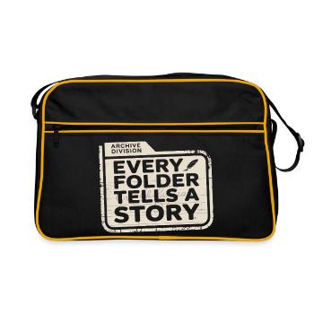 Chaque dossier raconte une histoire - Sac Retro - noir/or - Devant