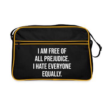 Anti-Prejudice Irony Tee - Retro Bag - black/gold - Front