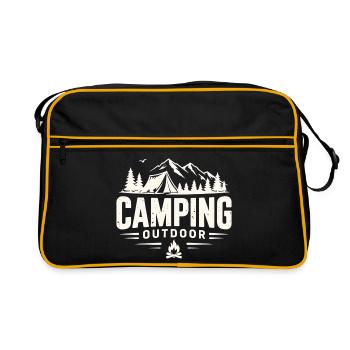 Camping, tente d’aventure en plein air en montagne - Sac Retro - noir/or - Devant