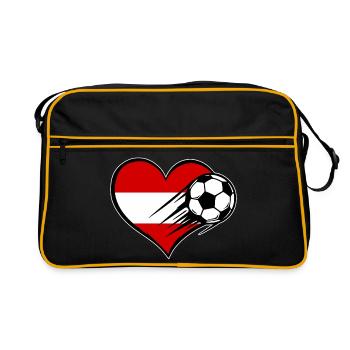 Austria Flag Football with Heart - Retro Bag - black/gold - Front