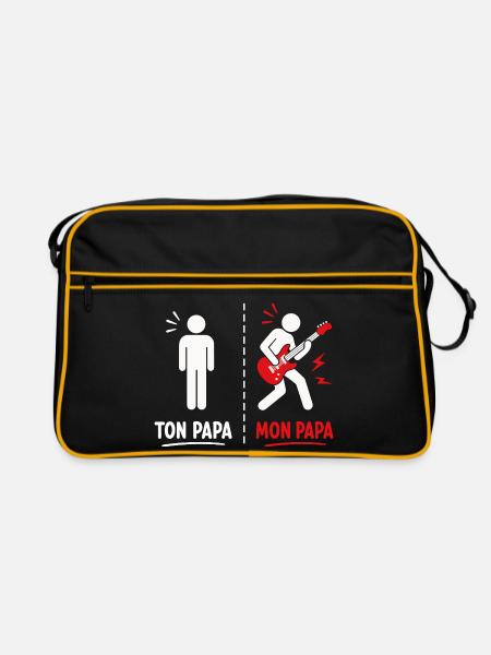 Ton Papa vs Mon Papa: Attitude Guitare - Sac Retro - noir/or - Devant