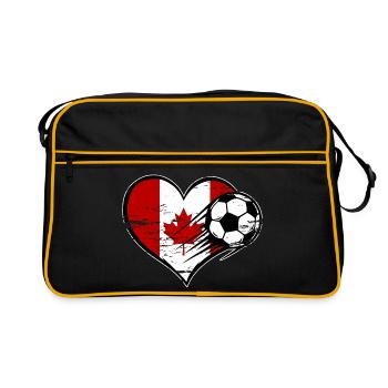 Canada Flag Soccer avec Cœur - Sac Retro - noir/or - Devant