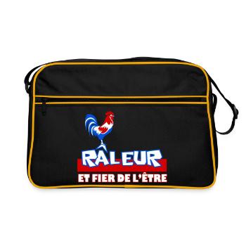 Râleur Fier de l’être Coq Logo - Sac Retro - noir/or - Devant
