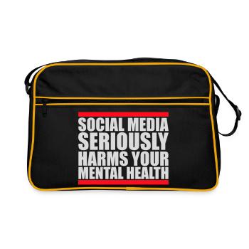 Les réseaux sociaux nuisent sérieusement à la santé mentale selon les affirmations - Sac Retro - noir/or - Devant