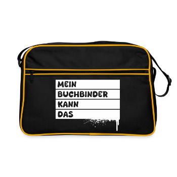 Geschenk für Buchbinder - Retro Tasche - Schwarz/Gold - Vorne