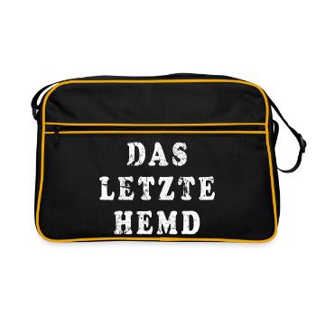 Das letzte Hemd Statement - Retro Tasche - Schwarz/Gold - Vorne
