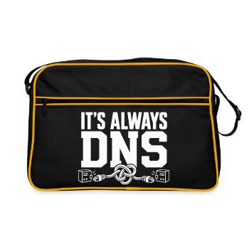 Es ist immer DNS - Retro Tasche - Schwarz/Gold - Vorne