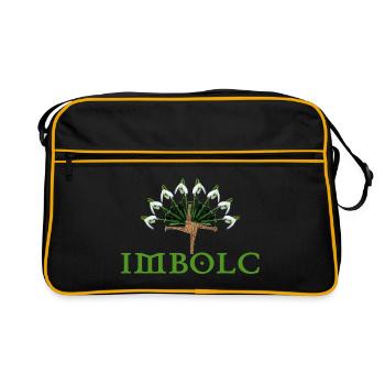 imbolc avec demi-cercle perce-neige - Sac Retro - noir/or - Devant