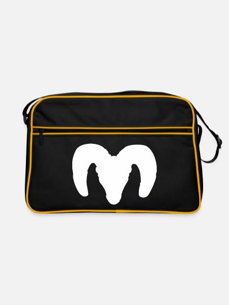 Bighorn Sheep Silhouette – Pure Wilderness - Retro Bag - black/gold - Front