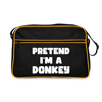 Pretend I'm a Donkey - Einfaches Esel-Kostüm - Retro Tasche - Schwarz/Gold - Vorne