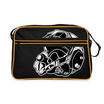 Pilot Helmet / Pilot Helmet 01_black white - Retro Bag - black/gold - Front