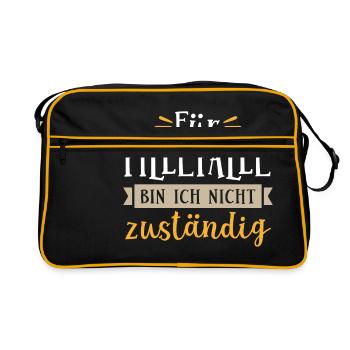 Für Pillepalle bin ich nicht zuständig - Retro Tasche - Schwarz/Gold - Vorne