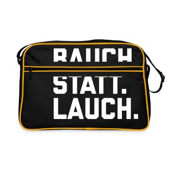 Bauch statt Lauch - Retro Tasche - Schwarz/Gold - Vorne