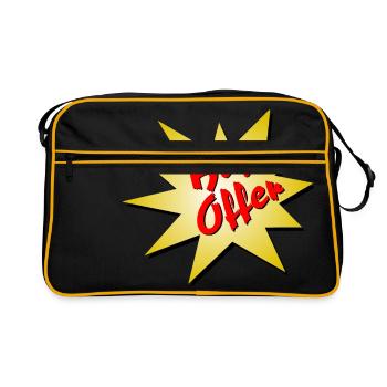 Offer / Angebot / Big Offer - Retro Tasche - Schwarz/Gold - Vorne