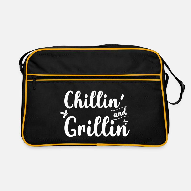 Chillin And Grillin- Grill Tshirt Retro Tasche