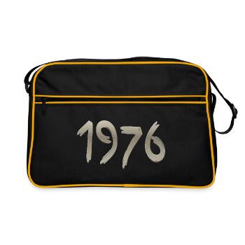 Année 1976 avec un coup de trait fait main - Sac Retro - noir/or - Devant