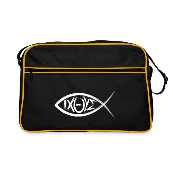 Ichthys Christian Fish Christianity Fish Sym - Sac Retro - noir/or - Devant