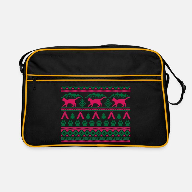 Weihnachtskatze Hässlicher Weihnachtspullover Geschenk Retro Tasche