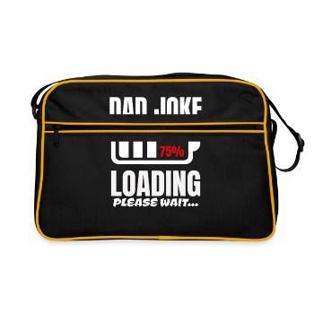 Mens Dad Joke Loading Please Wait Funny Father Day - Retro Bag - black/gold - Front