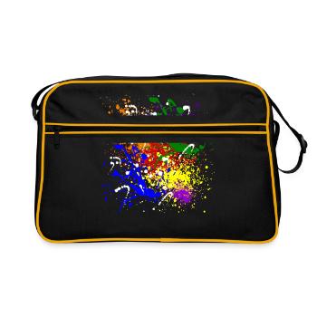 Splash of colorful fresh colors gift idea - Retro Bag - black/gold - Front