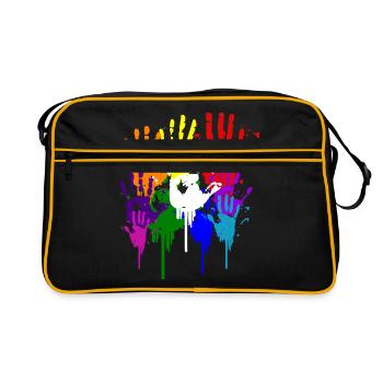 Colorful hands splendor of color gift idea - Retro Tasche - Schwarz/Gold - Vorne