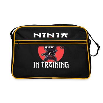 Ninja en formation, cadeau pour les fans de ninja, ninjas - Sac Retro - noir/or - Devant