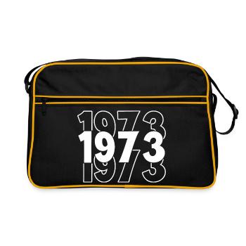 Vintage 70s Numbers in Pop Art Style - Retro Bag - black/gold - Front