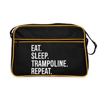 eat sleep trampoline repeat - Retro Tasche - Schwarz/Gold - Vorne