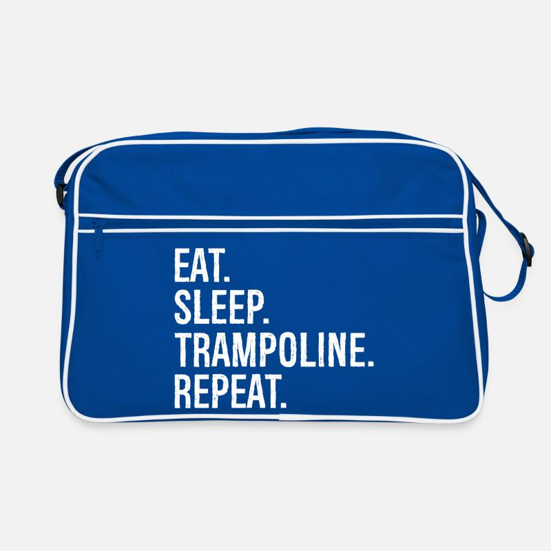 eat sleep trampoline repeat Retro Tasche