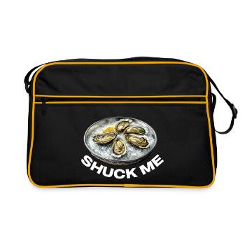 Austern mit Zitronenbelag - Retro Tasche - Schwarz/Gold - Vorne