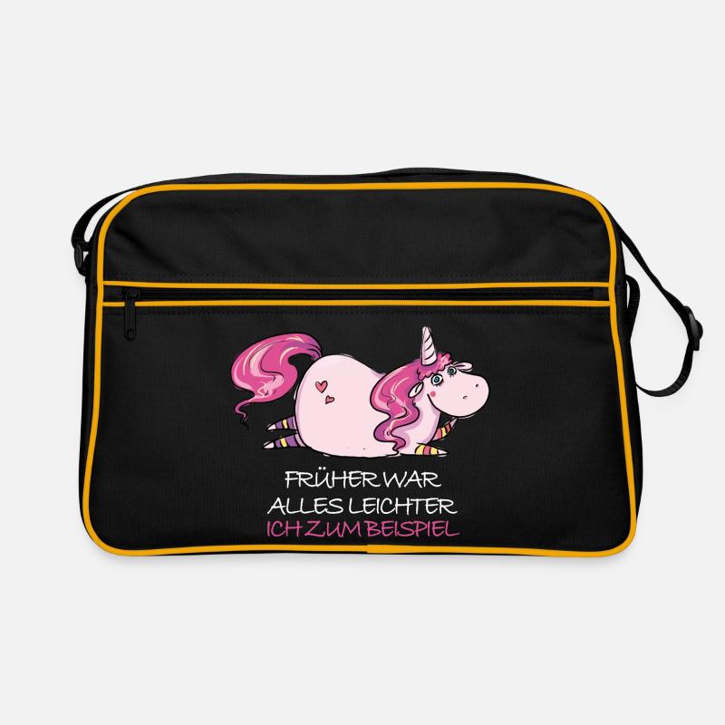 Lustige Dickes Einhorn Spruch Molliges Einhorn Retro Tasche
