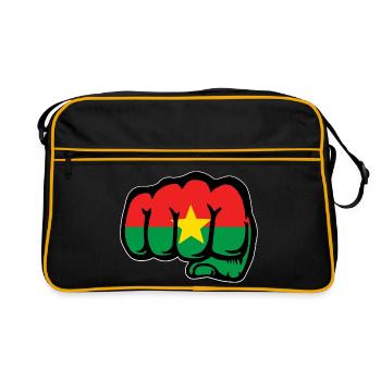 Drapeau du Burkina Faso Poing - Sac Retro - noir/or - Devant