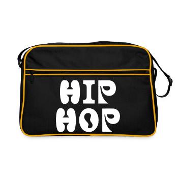 Bold Hip Hop Typographic Crest - Retro Bag - black/gold - Front