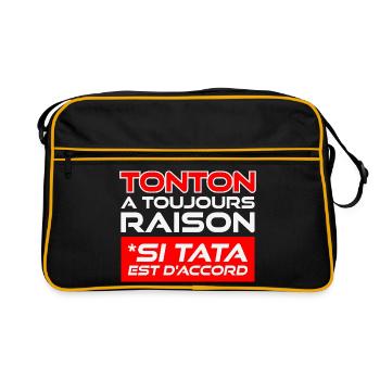 Onkel hat immer recht, wenn die Tante zustimmt - Retro Tasche - Schwarz/Gold - Vorne