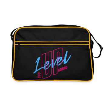 Neon Retro Gaming Logo 80s Vibe - Retro Bag - black/gold - Front