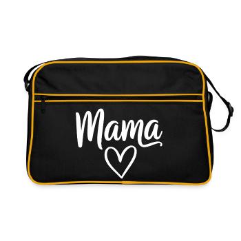 Mama Heart Script - Retro Bag - black/gold - Front