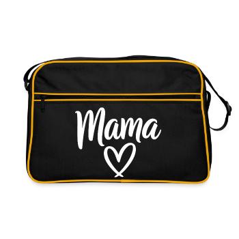 Mama Heart Script Logo - Sac Retro - noir/or - Devant