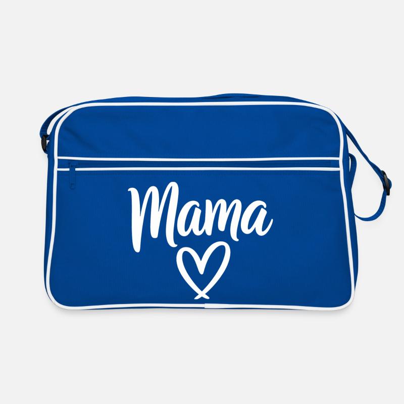 Mama Heart Script Logo Retro Tasche