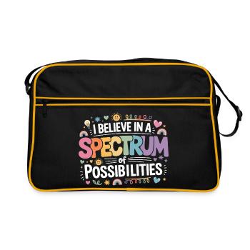 Autism Awareness Support rainbow - Retro Bag - black/gold - Front